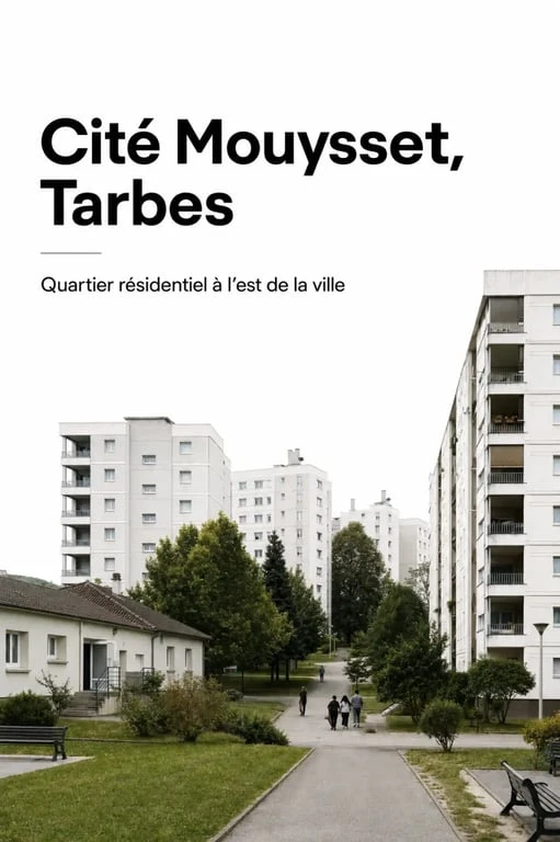 Cité Mouysset à Tarbes, vue d’ensemble du quartier et de son habitat collectif