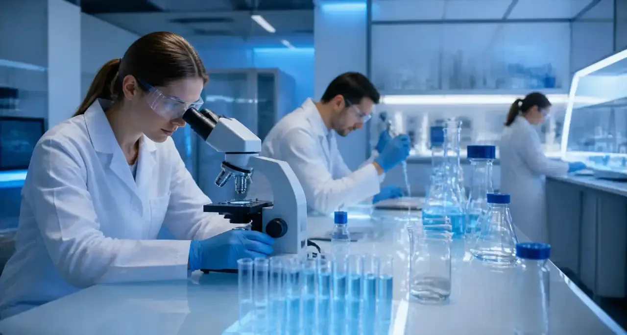 Chercheurs dans un laboratoire scientifique toulousain