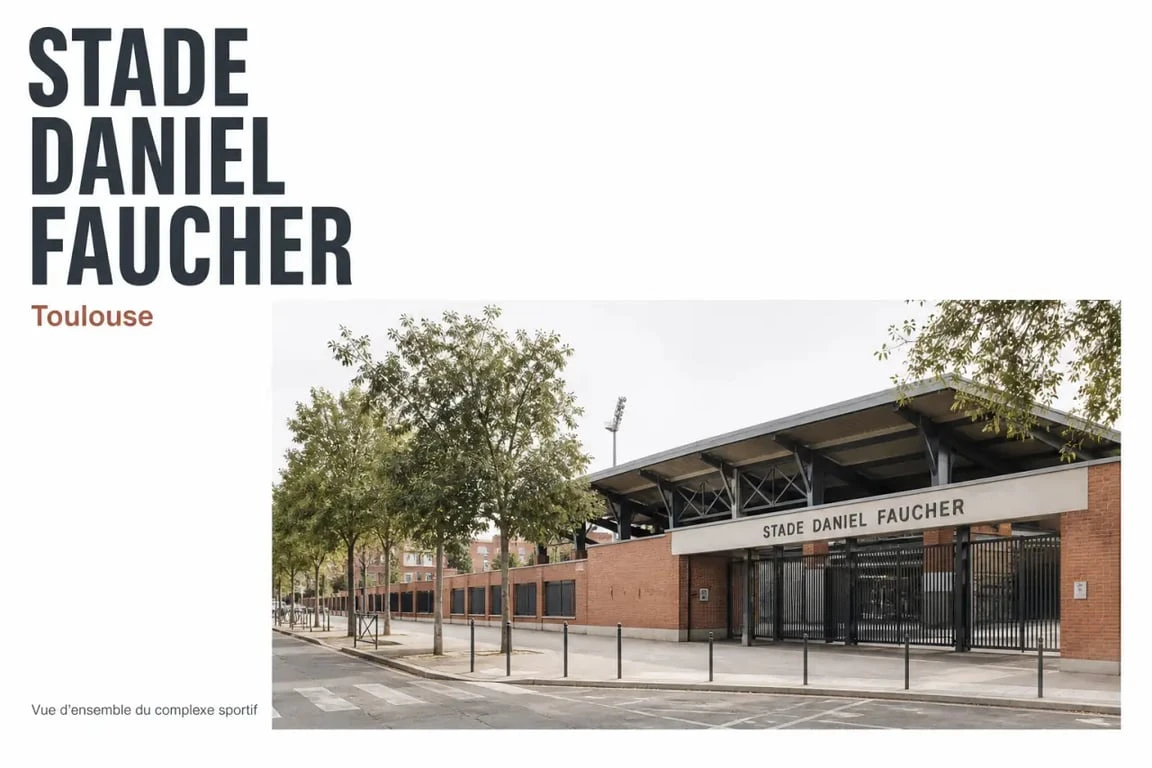 Le Stade Daniel Faucher à Toulouse vu de l’extérieur