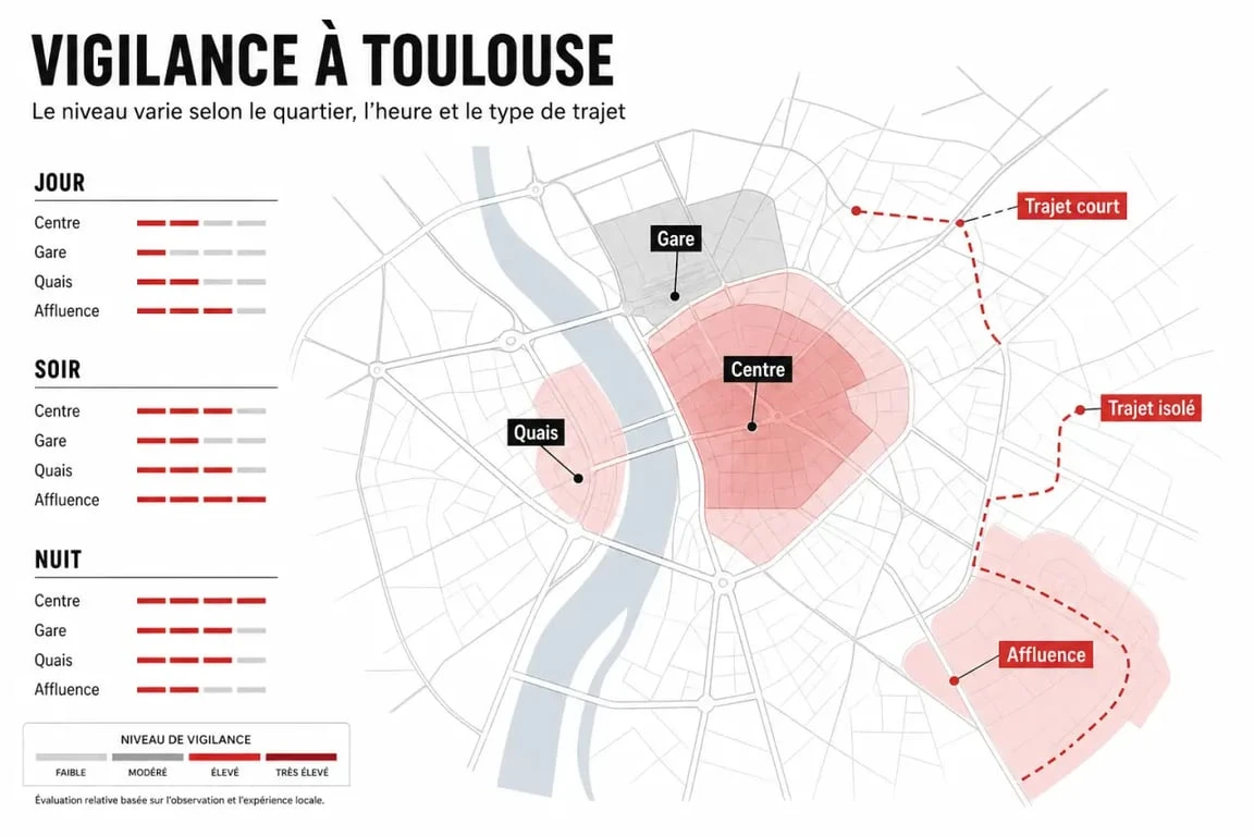 Quartier à éviter Toulouse : carte éditoriale des zones sensibles et des heures de vigilance