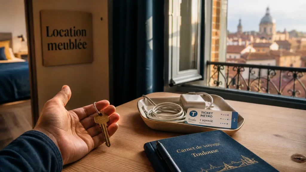 Location meublée courte durée Toulouse : clé, métro et avis voyageurs en appartement
