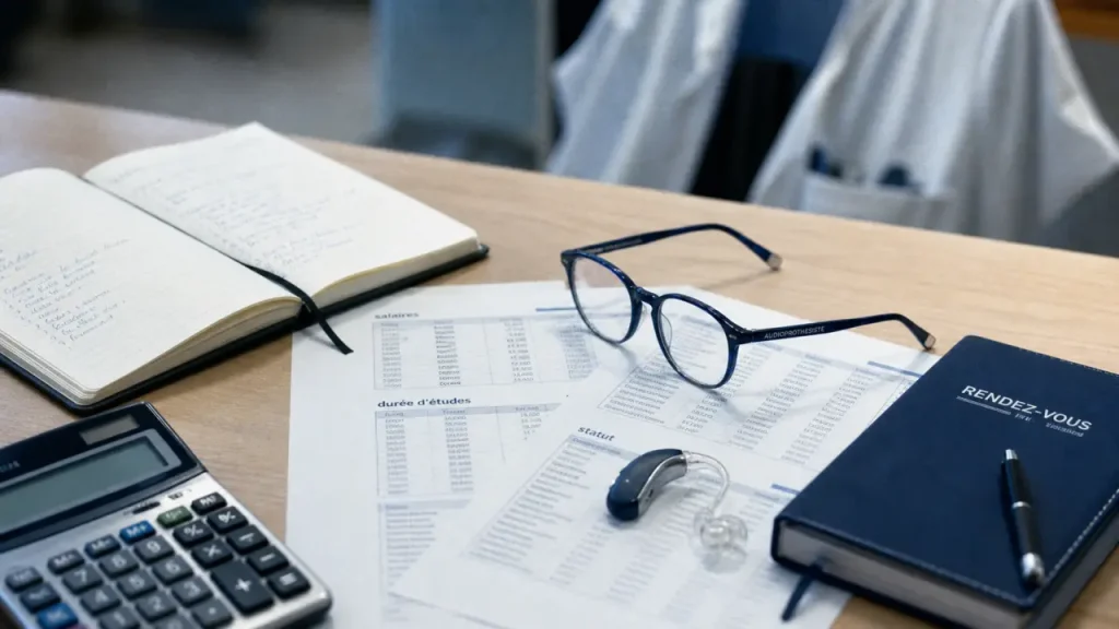 Métier paramédical bien payé : salaires et diplômes sur une table