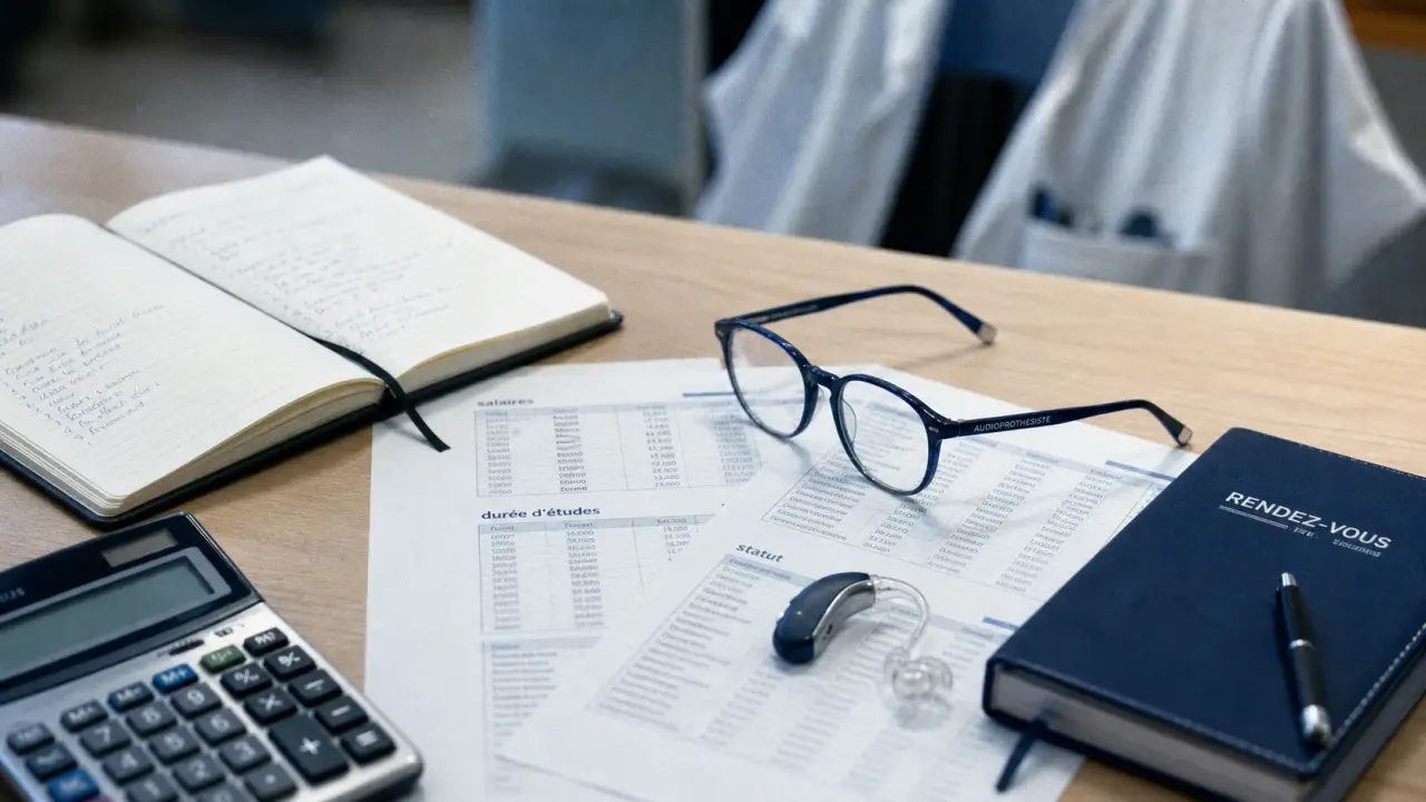 Métier paramédical bien payé : salaires et diplômes sur une table