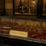 Vitrine du musée des instruments de médecine des hôpitaux de Toulouse : anciens instruments médicaux