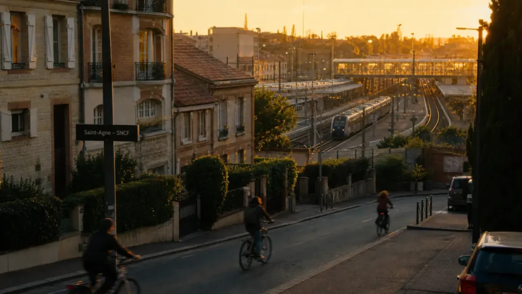 Saint agne toulouse : gare et métro, rue résidentielle