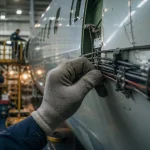 Toulouse aéronautique : techniciens dans les hangars Airbus à Blagnac