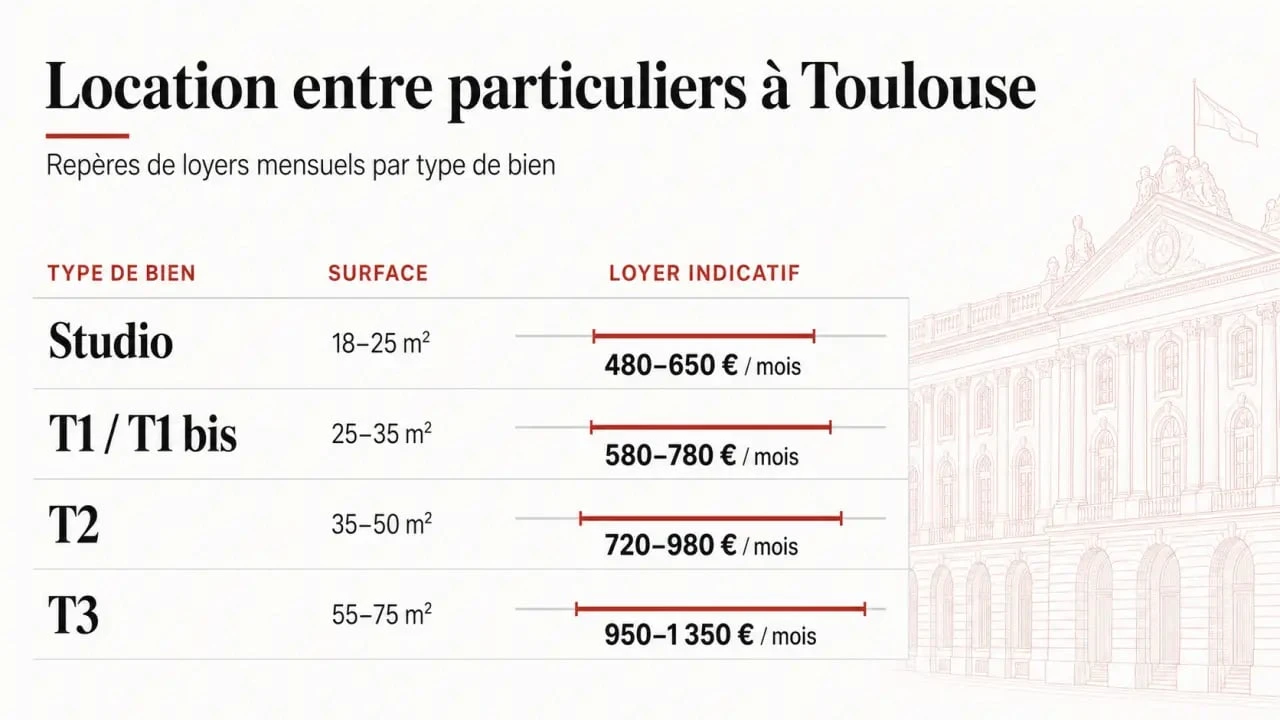 Particulier location Toulouse : repères de loyers par type de bien
