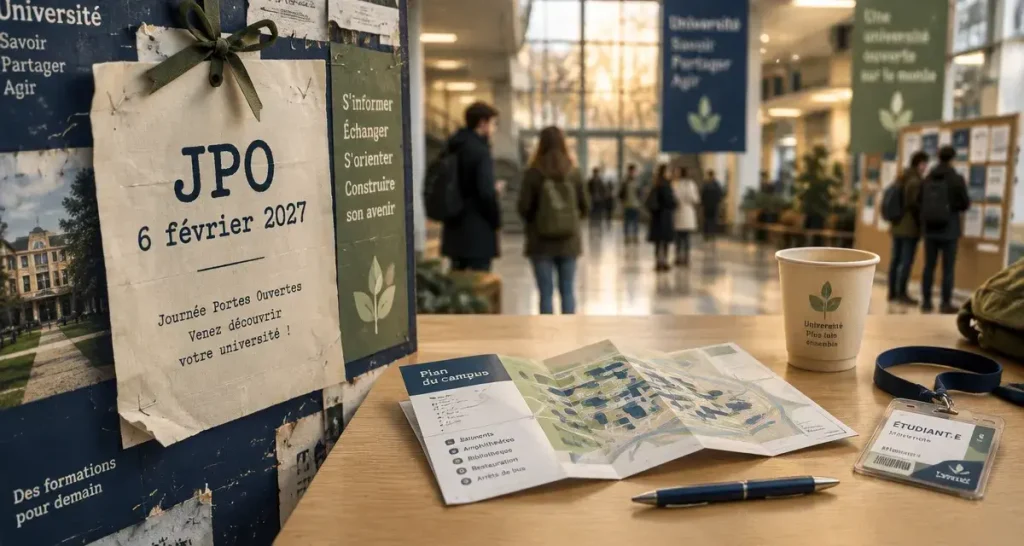 JPO université Toulouse : 6 février au campus Mirail, affiche sur panneau d’université